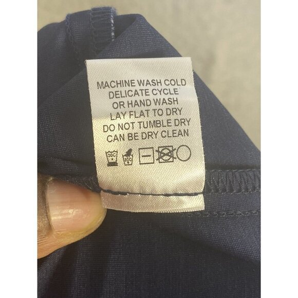 Alex And Ava By Komarov Woman’s Sheath Abstract Blue Multi Cap Sleeve Dress SZ L - Picture 7 of 8